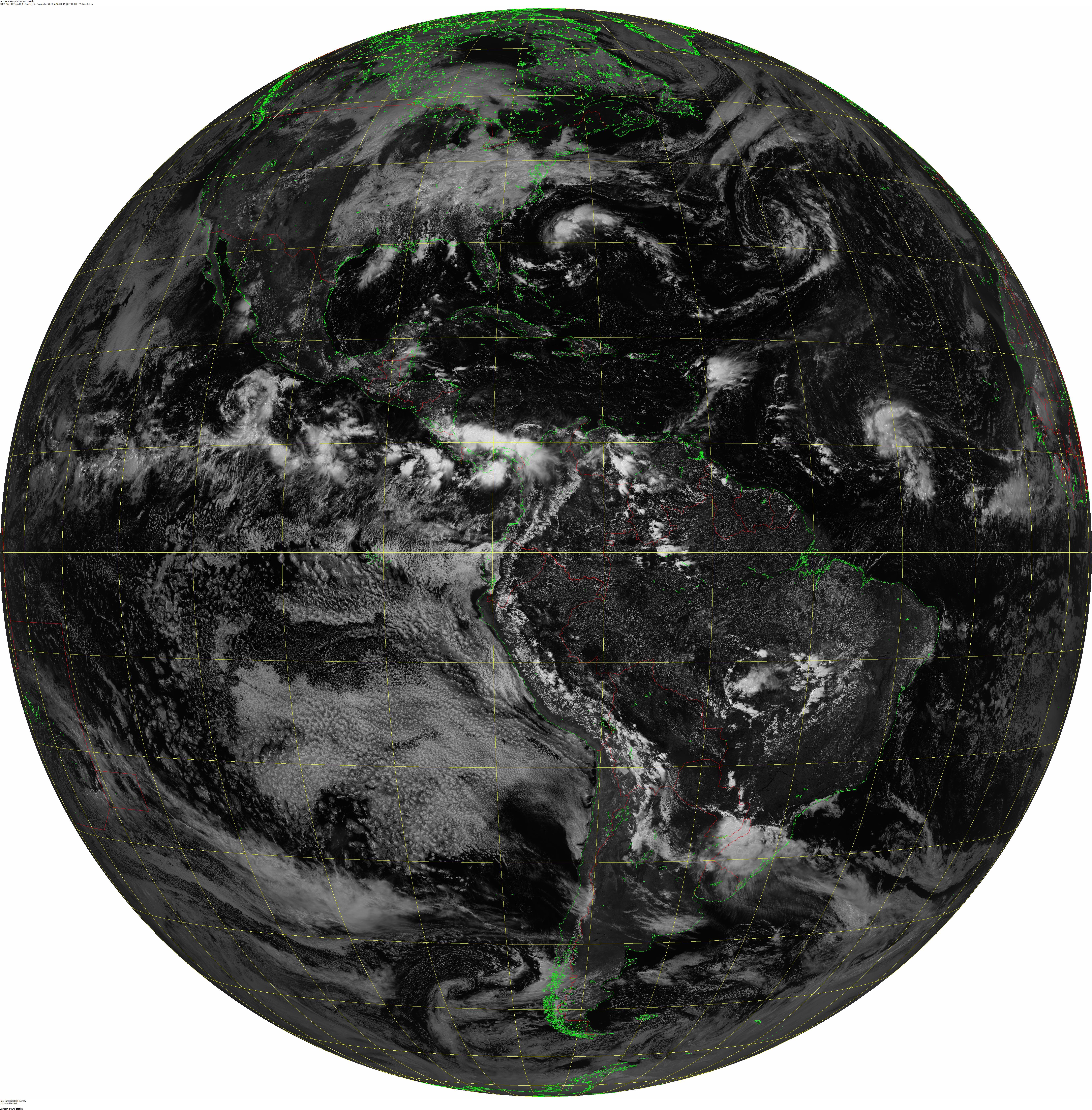 GOES-16 Visual Band 2 Full Disk Imagery
